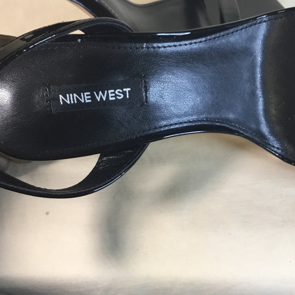 Nine West Glossy Black Strappy Heels - Picture 6 of 6
